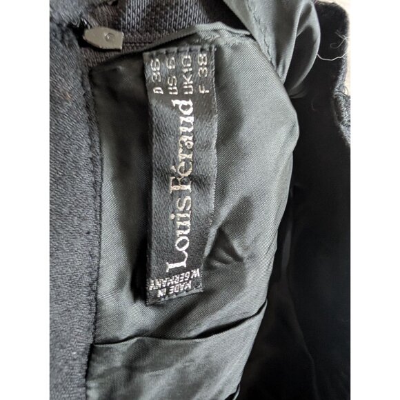 Louis Feraud Black Pleated Wool Midi Skirt F36 Made In Germany - Picture 6 of 7